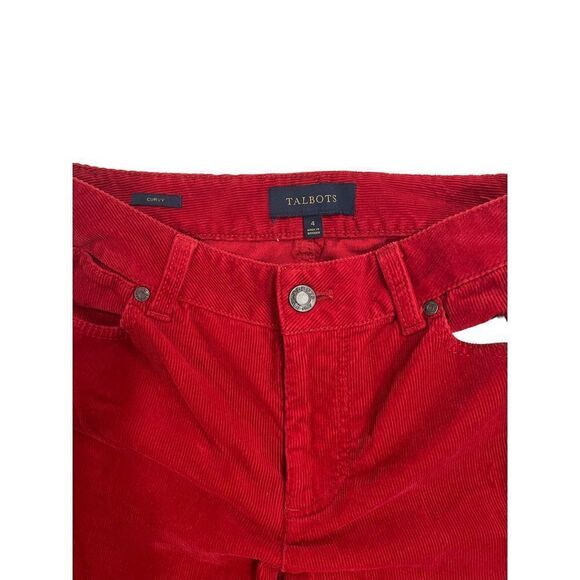 TALBOTS CURVY size 4 womens red corduroy bootcut jeans. - Picture 3 of 6
